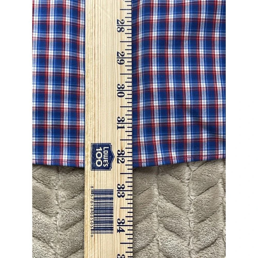 Charles Tyrwhitt Mens L Blue Plaid Weekend‎ Non-Iron Classic Fit Shirt - Picture 10 of 12